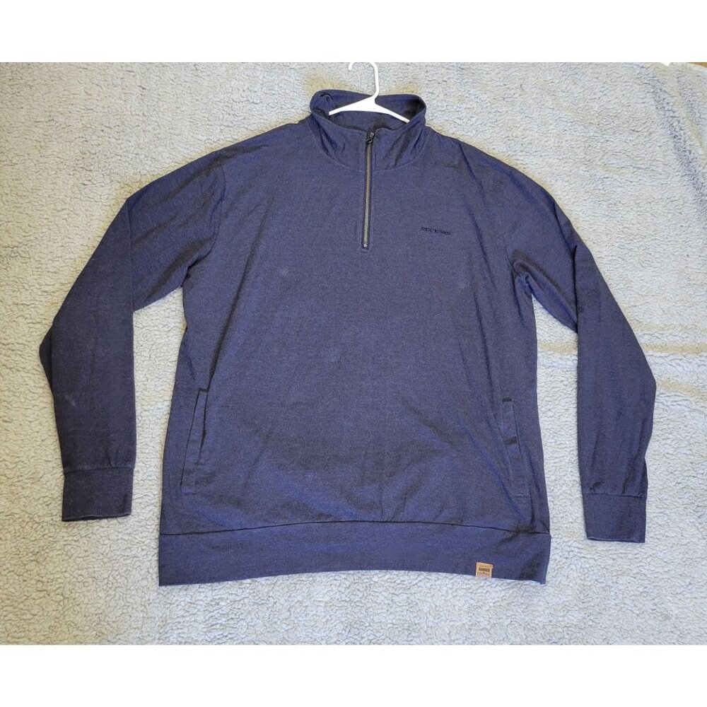 Men's 2XL Navy Banded Brand Casual Wear Lifestyle Apparel Pullover Long Sleeve